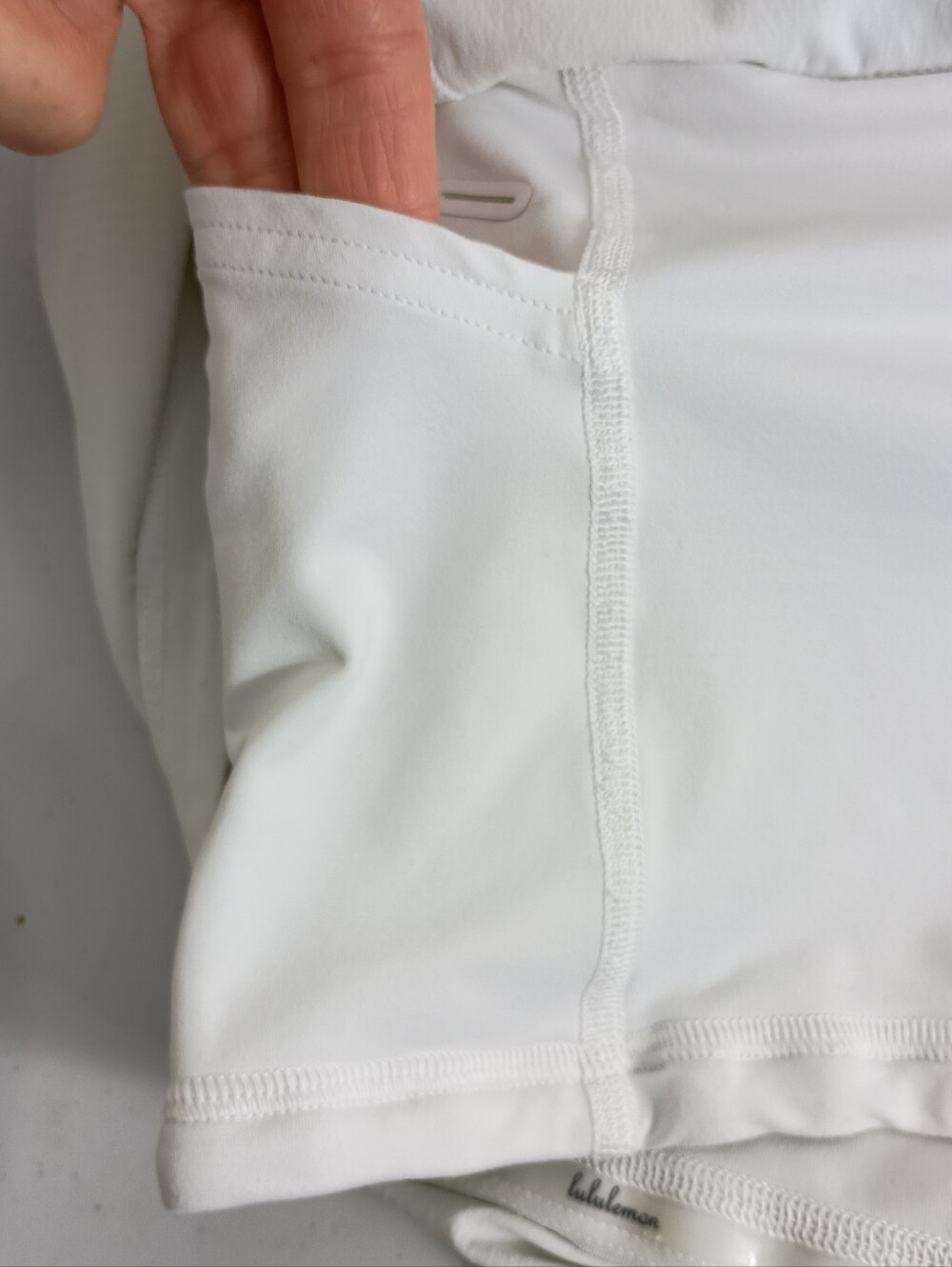 Lululemon Skort 12 Womens White Pace Rival Stretch Pockets Leg Grippers Running - Picture 7 of 12